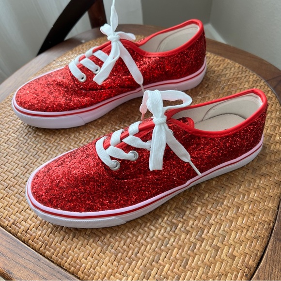 Red Glitter Sneakers - Size 6 - Picture 5 of 11